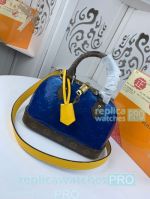 Newest Clone L---V BB Blue Monogram Vernis Genuine Leather Ladies Alma Handbag